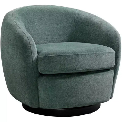 Elements Chanel 34 Wide Bristo Teal Green Fabric Swivel Chair