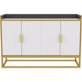 Contemporary Kitchen Buffet Cabinet with Countertop Safety Fence, Freestanding Sideboard Storage for Dining Room, Entryway, Bedroom