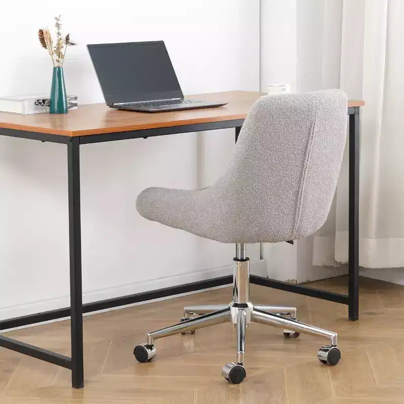 Sedia da ufficio moderna rivestita in pile Teddy, regolabile, per soggiorno, piccola sedia girevole per ufficio, studio, monolocale