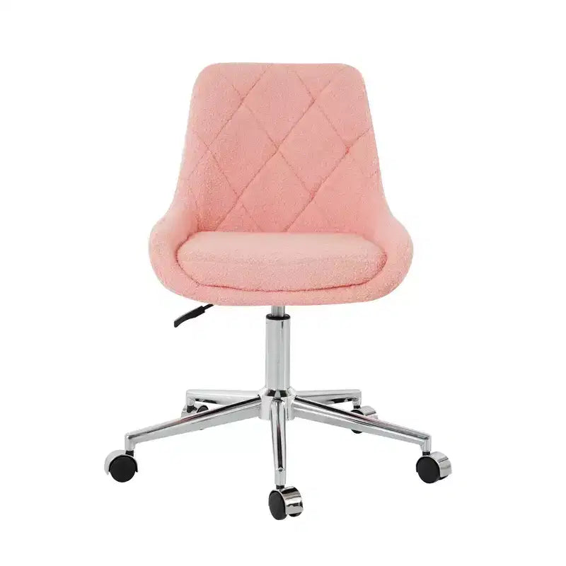 Sedia da ufficio moderna rivestita in pile Teddy, regolabile, per soggiorno, piccola sedia girevole per ufficio, studio, monolocale