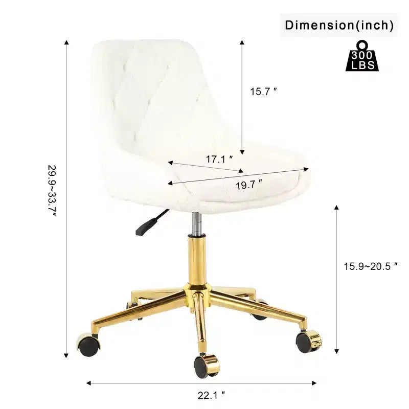 Sedia da ufficio moderna rivestita in pile Teddy, regolabile, per soggiorno, piccola sedia girevole per ufficio, studio, monolocale