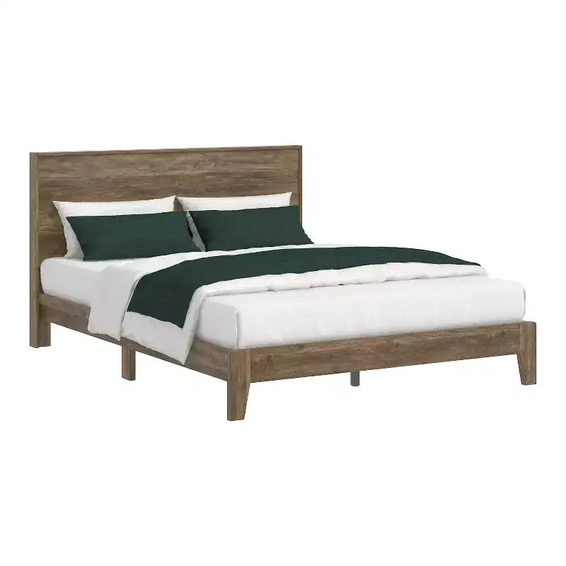 Letto matrimoniale con testiera in rovere nodoso
