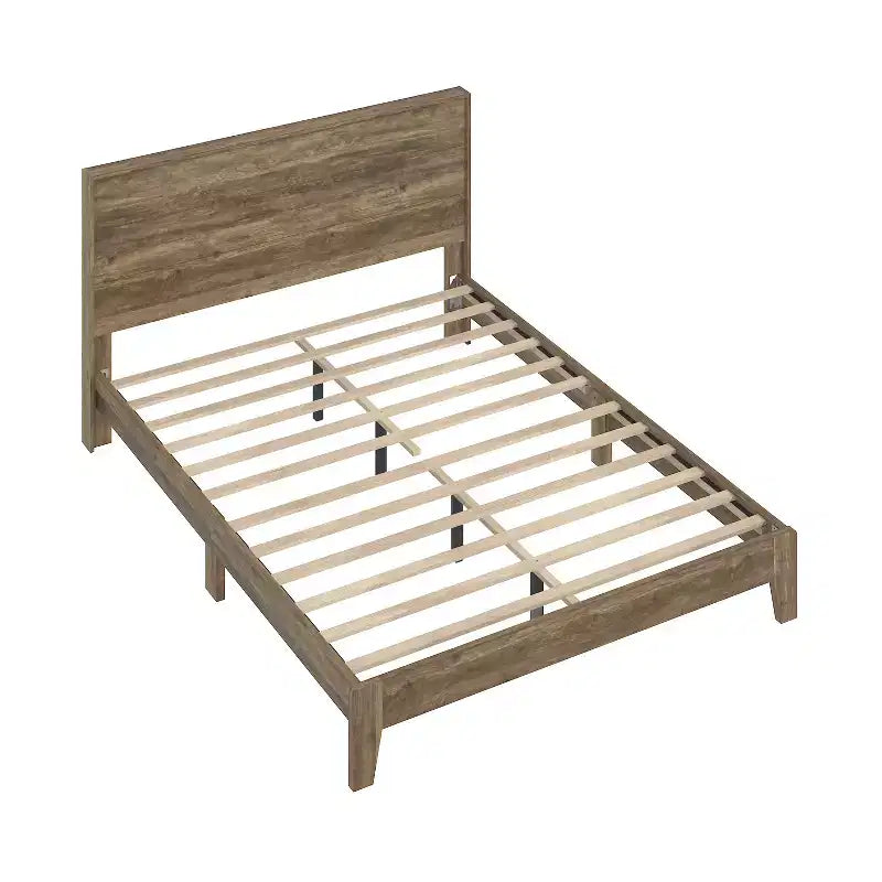 Letto matrimoniale con testiera in rovere nodoso