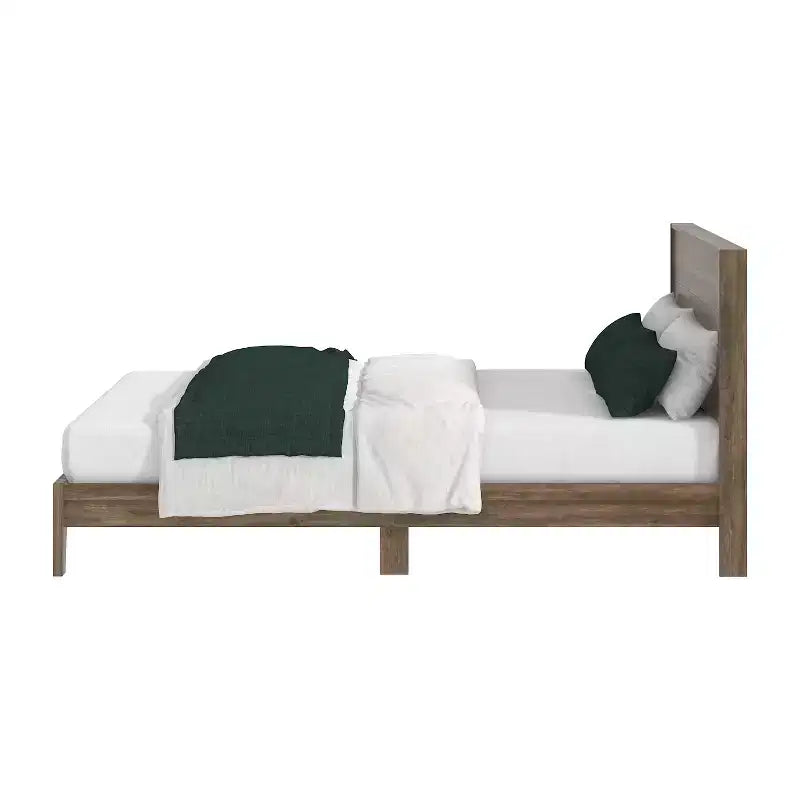 Letto matrimoniale con testiera in rovere nodoso