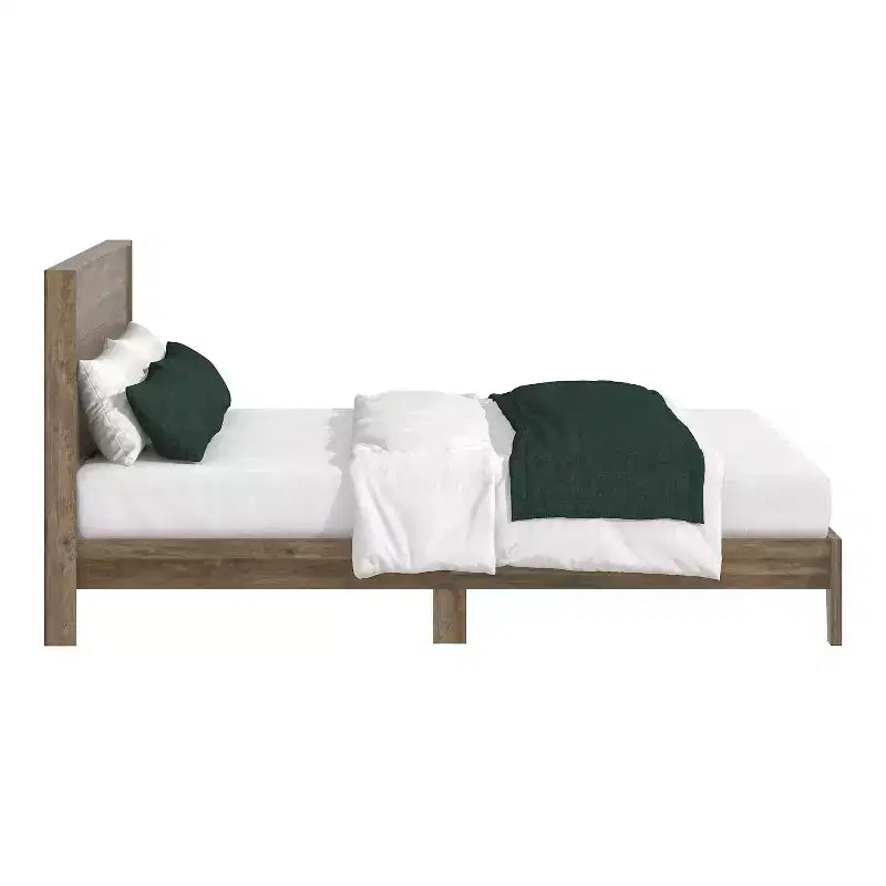 Letto matrimoniale con testiera in rovere nodoso