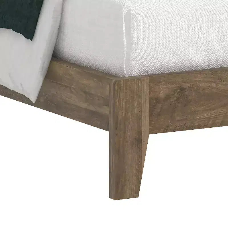Letto matrimoniale con testiera in rovere nodoso