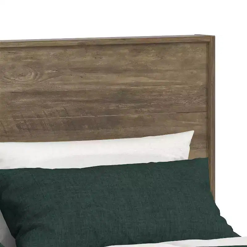 Letto matrimoniale con testiera in rovere nodoso