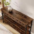 COZONY 52 Industrial Console Table with 3 Storage Drawers & 3 Tiers  Metal Sofa Table for Living Room, Hallway & Entryway, Behind Couch Storage