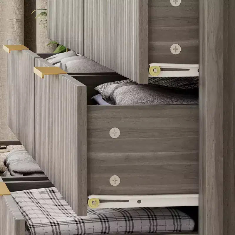 Cassettiera a 6 cassetti per camera da letto, Comò da fattoria con 2 ripiani aperti e ante scanalate, Contenitore e organizzazione per la casa per il soggiorno