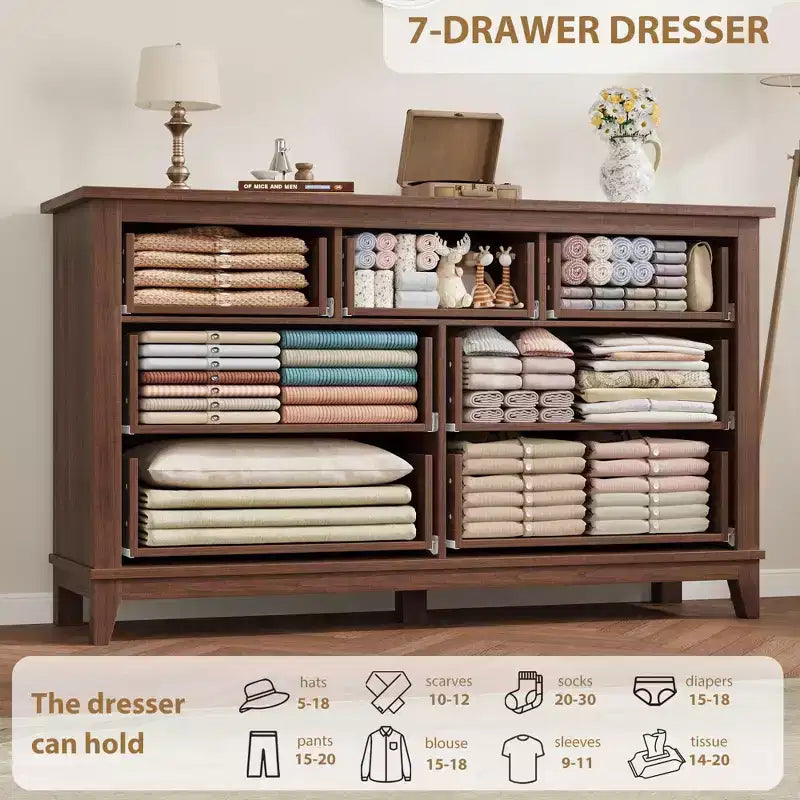 7 cassettiere per camera da letto, cassettiera a 54 cassetti con contenitore indipendente, cassettiera in legno per soggiorno, camera da letto, ingresso