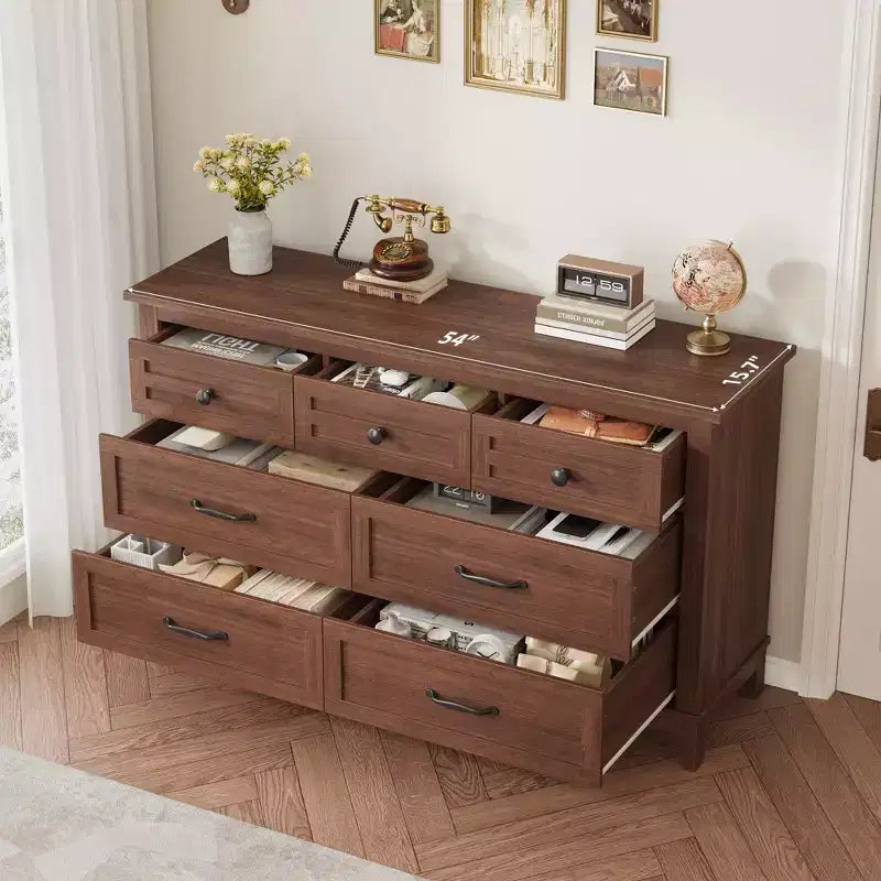 7 cassettiere per camera da letto, cassettiera a 54 cassetti con contenitore indipendente, cassettiera in legno per soggiorno, camera da letto, ingresso