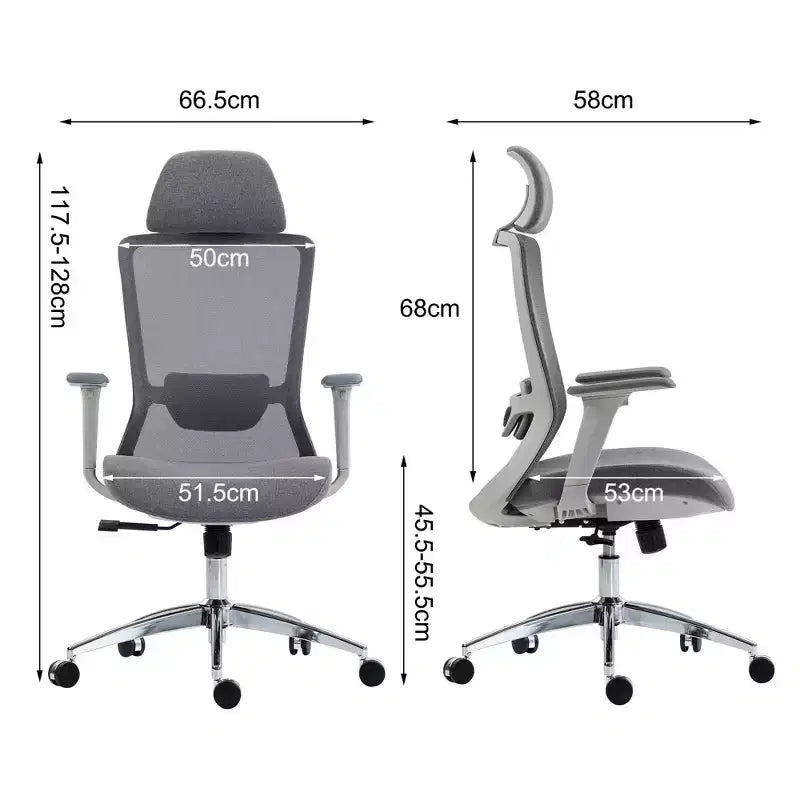 Sedia da computer con schienale alto, sedia da ufficio con poggiatesta e ruote, sedia da scrivania in rete per ufficio, studio, sala lettura