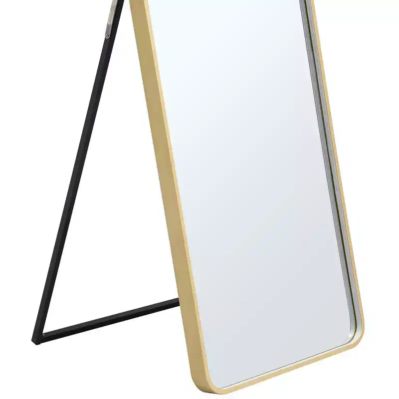Specchio da terra moderno con angoli arrotondati 64*17 pollici, specchio a figura intera multifunzione con foro per appendere, specchio da parete per spogliatoio, soggiorno