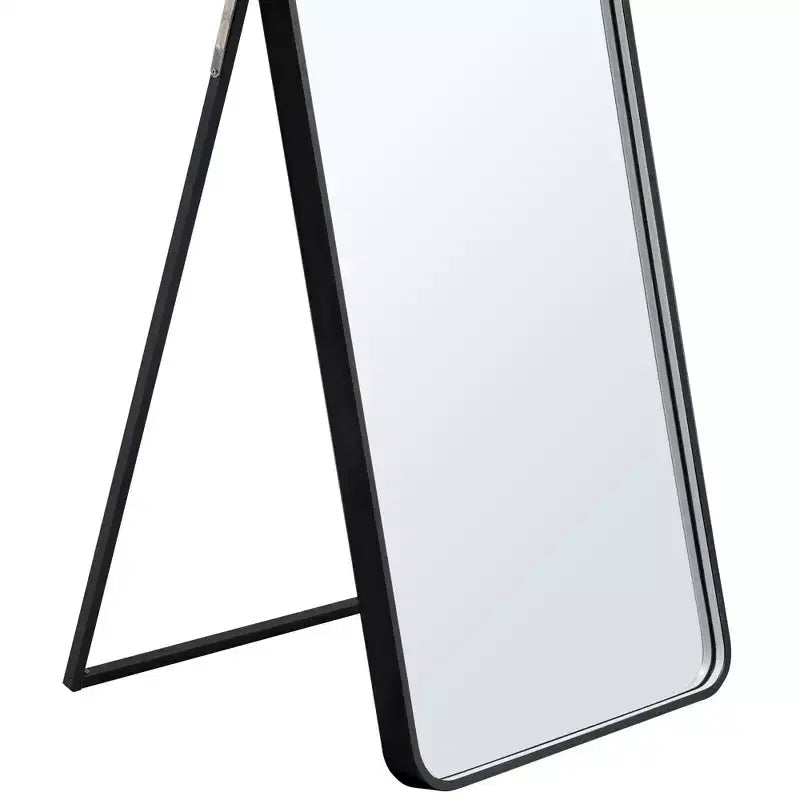 Specchio da terra moderno con angoli arrotondati 64*17 pollici, specchio a figura intera multifunzione con foro per appendere, specchio da parete per spogliatoio, soggiorno