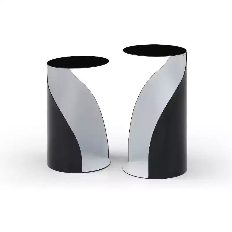 HomeStock 45 in.H Black Color Round Metal Table Top End Table 1 -piece