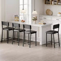 TruAIR Bar Stools Set of 4  Counter Height Stools with Backrest & Metal Legs for Kitchen Island/Bar