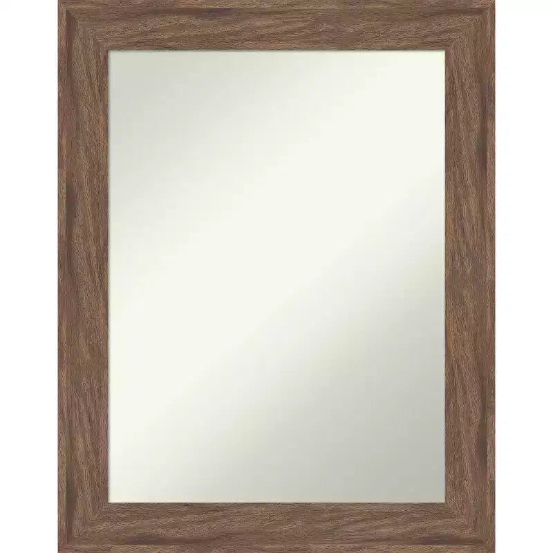Amanti Art Pia Medium Brown Non-Beveled Framed Bathroom Vanity Wall Mirror