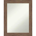 Amanti Art Pia Medium Brown Non-Beveled Framed Bathroom Vanity Wall Mirror