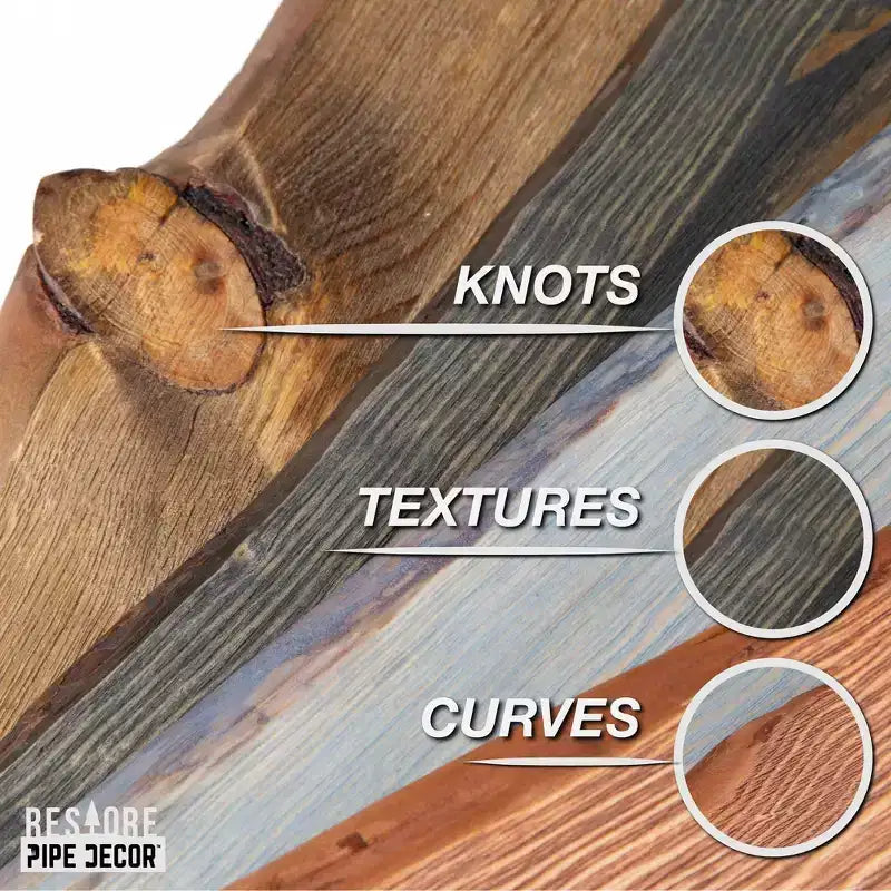 24 mensole in legno con bordo naturale Sunset Cedar con staffe a pipa a L (confezione da 2)