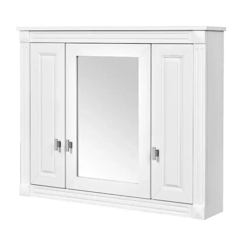 Armadietto portamedicine rettangolare a montaggio superficiale da 34" L x 28" A con specchio e ripiani regolabili