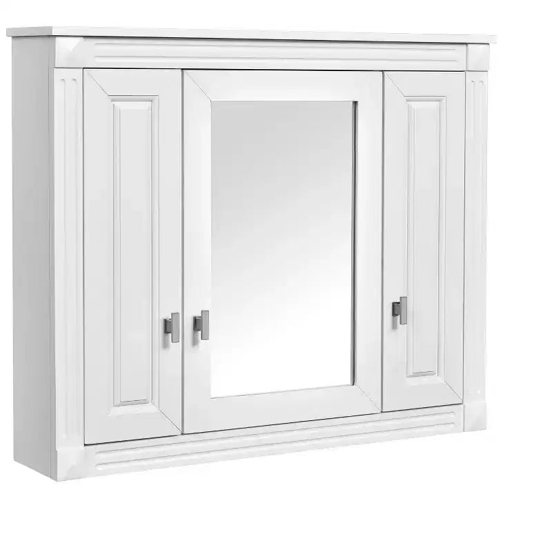 Armadietto portamedicine rettangolare a montaggio superficiale da 34" L x 28" A con specchio e ripiani regolabili