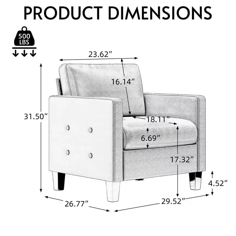 Divano in Ecopelle, Divano Imbottito da Soggiorno, Divano Moderno Mid-Century con Gambe in Legno per Soggiorno, Camera da Letto, Ufficio