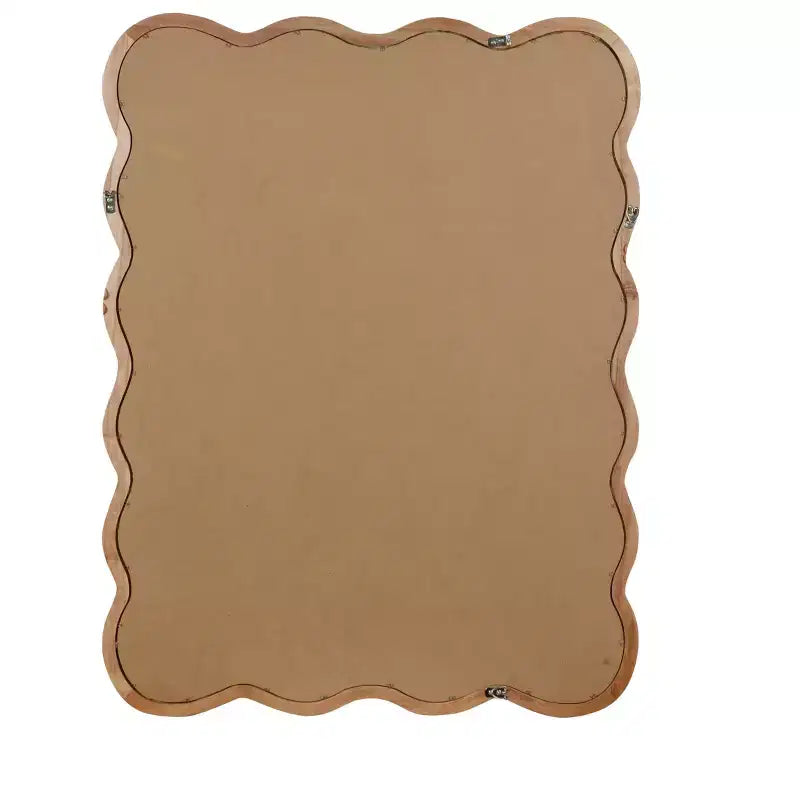 Specchio decorativo con cornice in legno massello rettangolare ondulato 30 x 40 Specchio da parete moderno rustico per camera da letto, bagno, soggiorno, ingresso in legno naturale